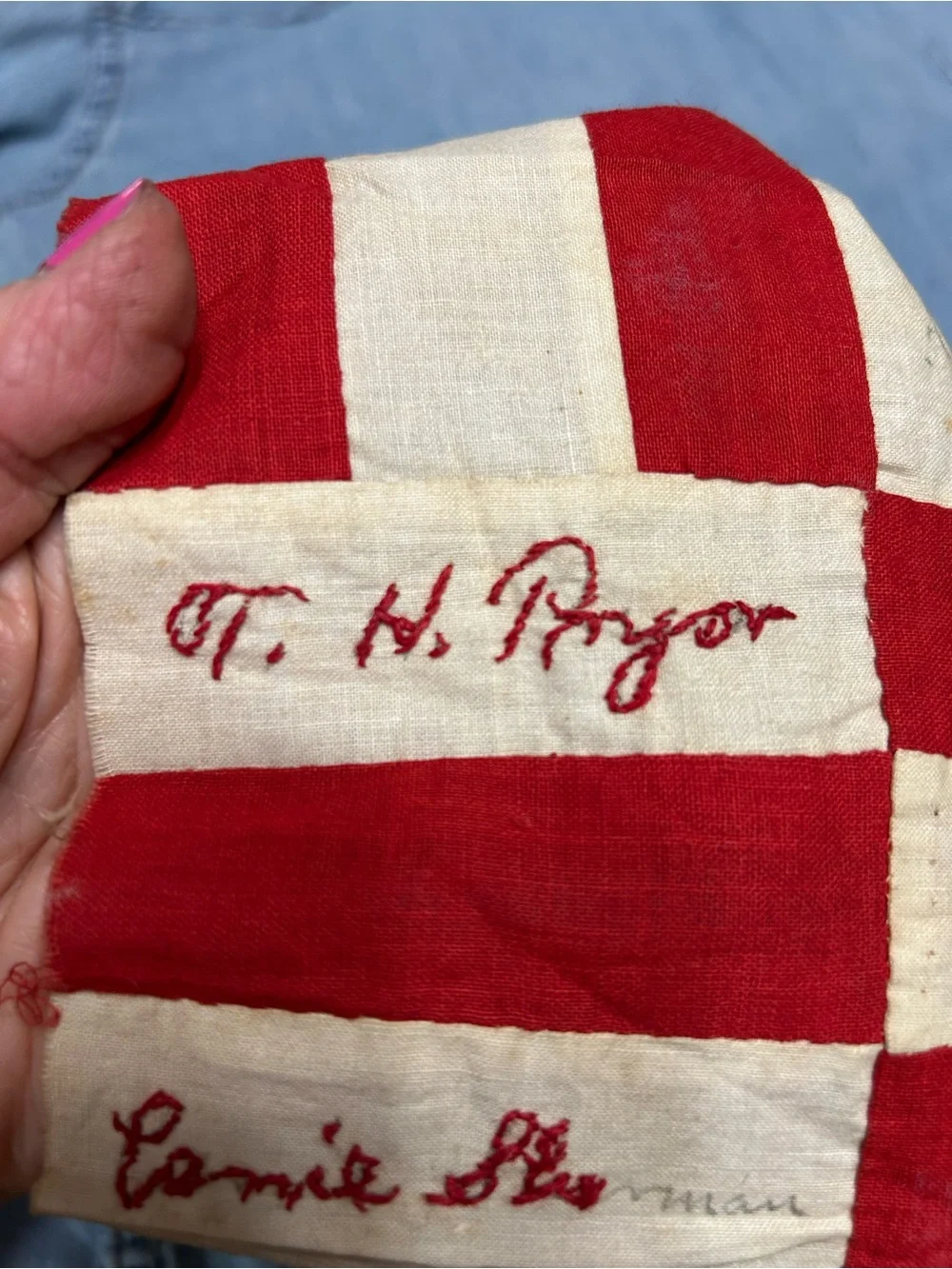 Wonderful 1895 signature quilt square
